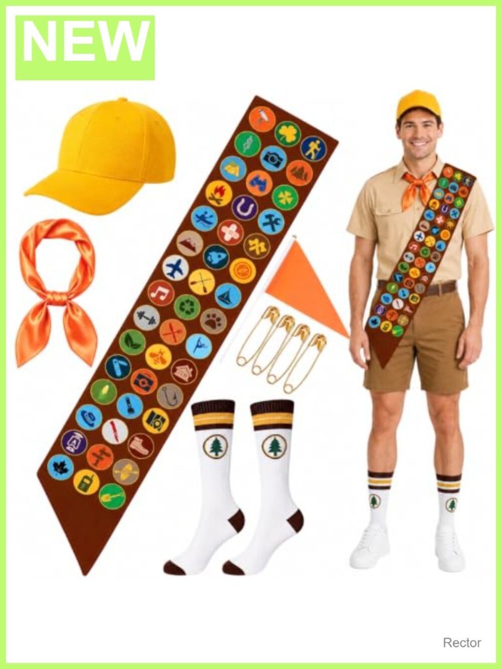 5 Pc Scout Costume Set Men Women Halloween Cosplay Adventure